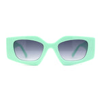 Womens Mod Geometric Thick Plastic Rectangla Sunglasses