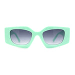 Womens Mod Geometric Thick Plastic Rectangla Sunglasses