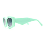 Womens Mod Geometric Thick Plastic Rectangla Sunglasses