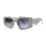 Womens Mod Geometric Thick Plastic Rectangla Sunglasses