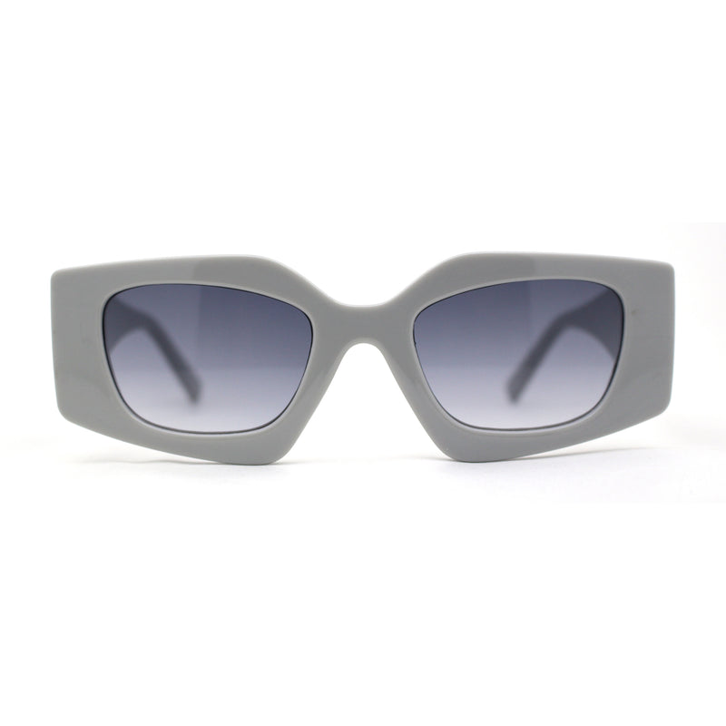 Womens Mod Geometric Thick Plastic Rectangla Sunglasses