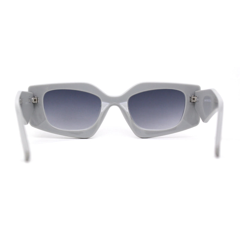 Womens Mod Geometric Thick Plastic Rectangla Sunglasses