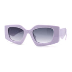 Womens Mod Geometric Thick Plastic Rectangla Sunglasses