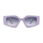 Womens Mod Geometric Thick Plastic Rectangla Sunglasses