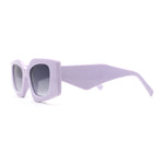 Womens Mod Geometric Thick Plastic Rectangla Sunglasses