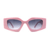 Womens Mod Geometric Thick Plastic Rectangla Sunglasses