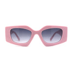 Womens Mod Geometric Thick Plastic Rectangla Sunglasses