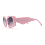 Womens Mod Geometric Thick Plastic Rectangla Sunglasses