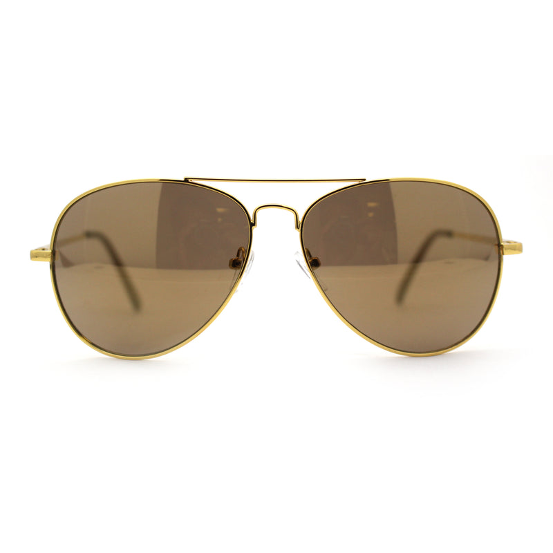 All Gold Mirror Iconic Tear Drop Air Force Officer Generals Sunglasses