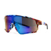 Mens Wrap Color Mirror Oversize Shield Sport Plastic Sunglasses