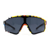 Mens Wrap Color Mirror Oversize Shield Sport Plastic Sunglasses