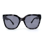 Womens Metal Jewel Hinge Horn Rim Rectangle Designer Sunglasses