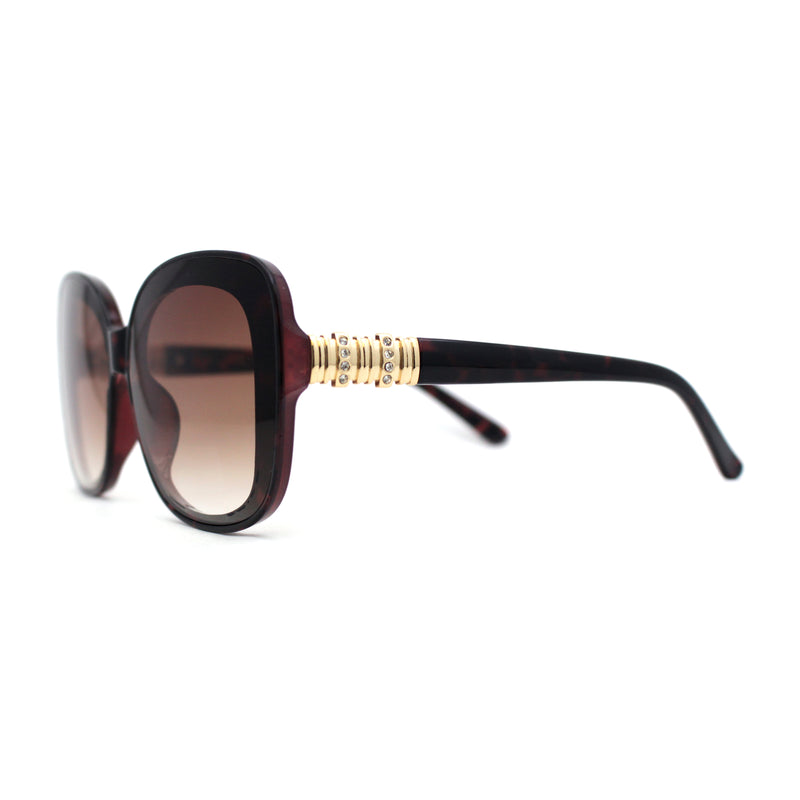 Womens Rhinestone Jewel Hinge Oversize Butterfly Designer Sunglasses