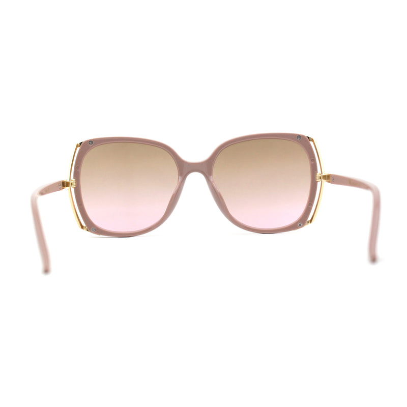 Womens Luxurious Metal Side Rhinestone Jewel Trim Butterfly Sunglasses