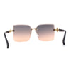 Womens Rimless Luxurious Floral Jewel Hinge Butterfly Sunglasses