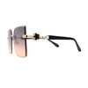 Womens Rimless Luxurious Floral Jewel Hinge Butterfly Sunglasses