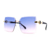 Womens Rimless Luxurious Floral Jewel Hinge Butterfly Sunglasses