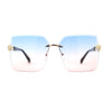 Womens Rimless Luxurious Floral Jewel Hinge Butterfly Sunglasses