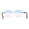 Womens Rimless Luxurious Floral Jewel Hinge Butterfly Sunglasses