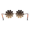 Rimless Daisy Shape Round Bohemian Hippie Sunglasses