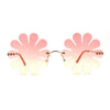 Rimless Daisy Shape Round Bohemian Hippie Sunglasses