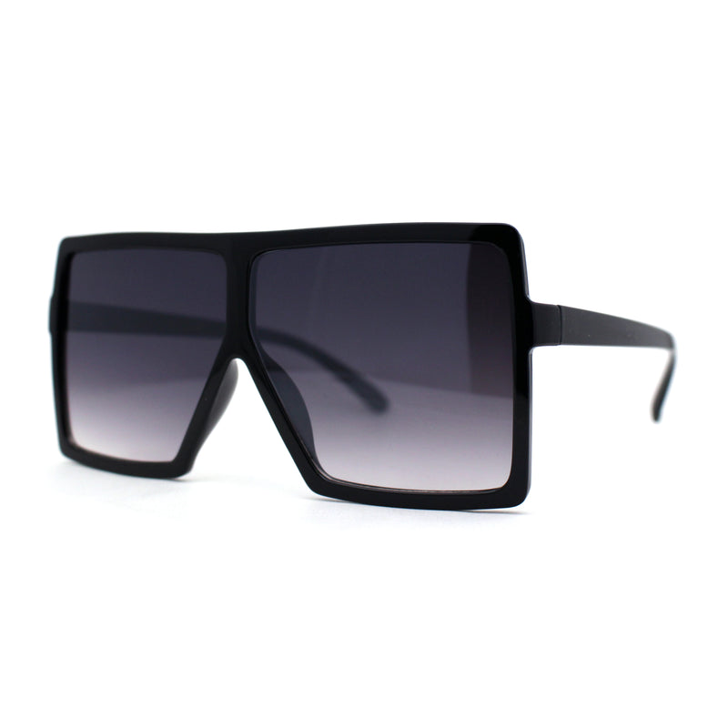 Flat Top Mobster Square Rectangle Oversize Plastic Sunglasses