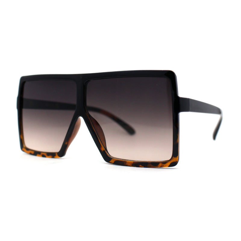 Flat Top Mobster Square Rectangle Oversize Plastic Sunglasses