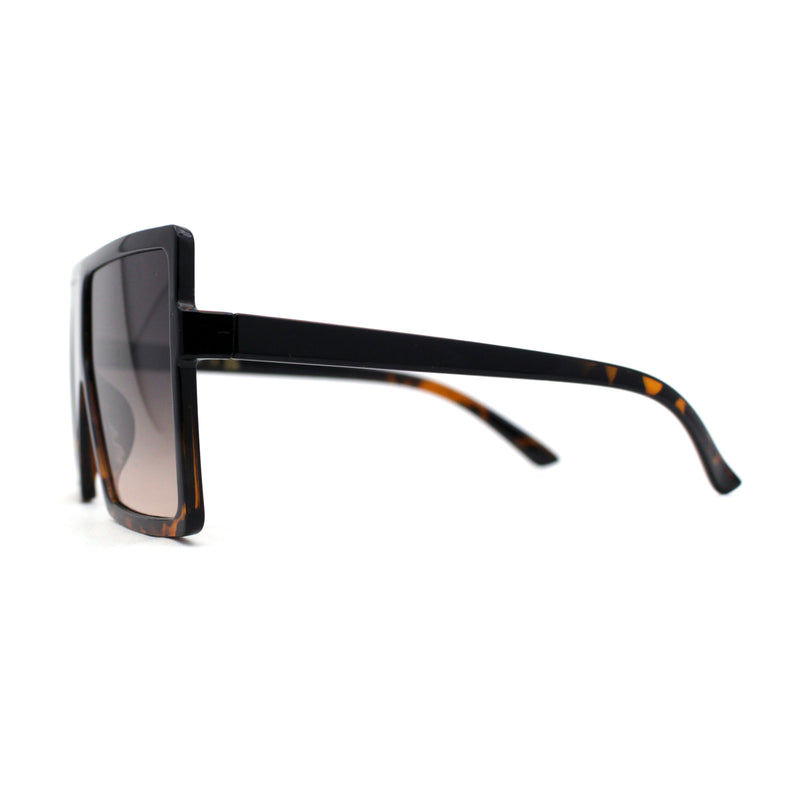 Flat Top Mobster Square Rectangle Oversize Plastic Sunglasses