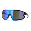 Mens Color Mirror Aerodynamic Block Shield Lens Plastic Sport Sunglasses