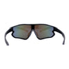 Mens Color Mirror Aerodynamic Block Shield Lens Plastic Sport Sunglasses