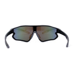 Mens Color Mirror Aerodynamic Block Shield Lens Plastic Sport Sunglasses