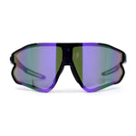 Mens Color Mirror Aerodynamic Block Shield Lens Plastic Sport Sunglasses