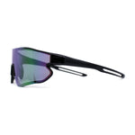 Mens Color Mirror Aerodynamic Block Shield Lens Plastic Sport Sunglasses