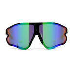 Mens Color Mirror Aerodynamic Block Shield Lens Plastic Sport Sunglasses