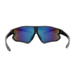 Mens Color Mirror Aerodynamic Block Shield Lens Plastic Sport Sunglasses