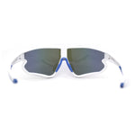 Mens Color Mirror Aerodynamic Block Shield Lens Plastic Sport Sunglasses