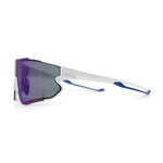 Mens Color Mirror Aerodynamic Block Shield Lens Plastic Sport Sunglasses