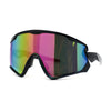 Mens Super Oversized Block Shield Geometric Bevel Cut Sport Sunglasses