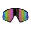 Mens Super Oversized Block Shield Geometric Bevel Cut Sport Sunglasses