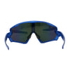 Mens Super Oversized Block Shield Geometric Bevel Cut Sport Sunglasses