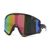 Mens Super Oversized Block Shield Geometric Bevel Cut Sport Sunglasses