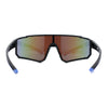 Mens Classic Oversized Block Shield Rimless Plastic Sport Sunglasses