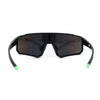 Mens Classic Oversized Block Shield Rimless Plastic Sport Sunglasses