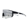 Mens Classic Oversized Block Shield Rimless Plastic Sport Sunglasses