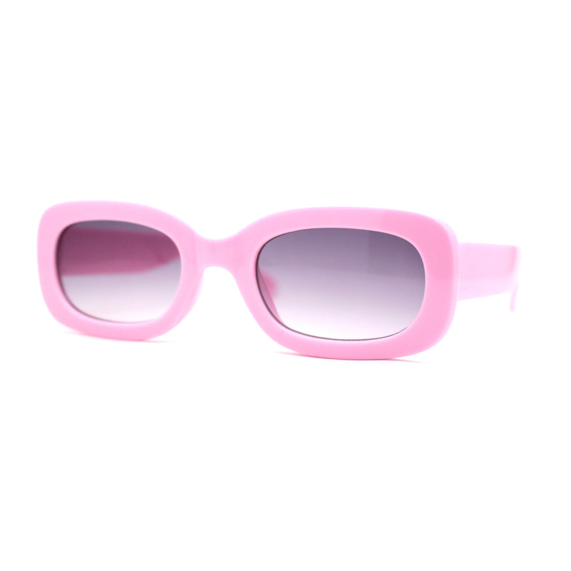 Girls Mod Narrow Rounded Rectangle Plastic Fashion Sunglasses