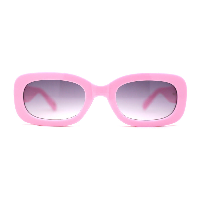 Girls Mod Narrow Rounded Rectangle Plastic Fashion Sunglasses