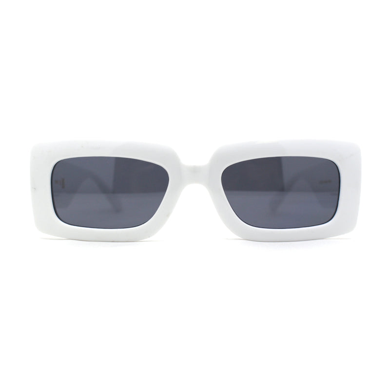 Womens Simple Mod Rectangle Narrow Plastic Sunglasses