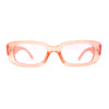 Womens Pop Color Rounded Mod Narrow Rectangle Plastic Sunglasses