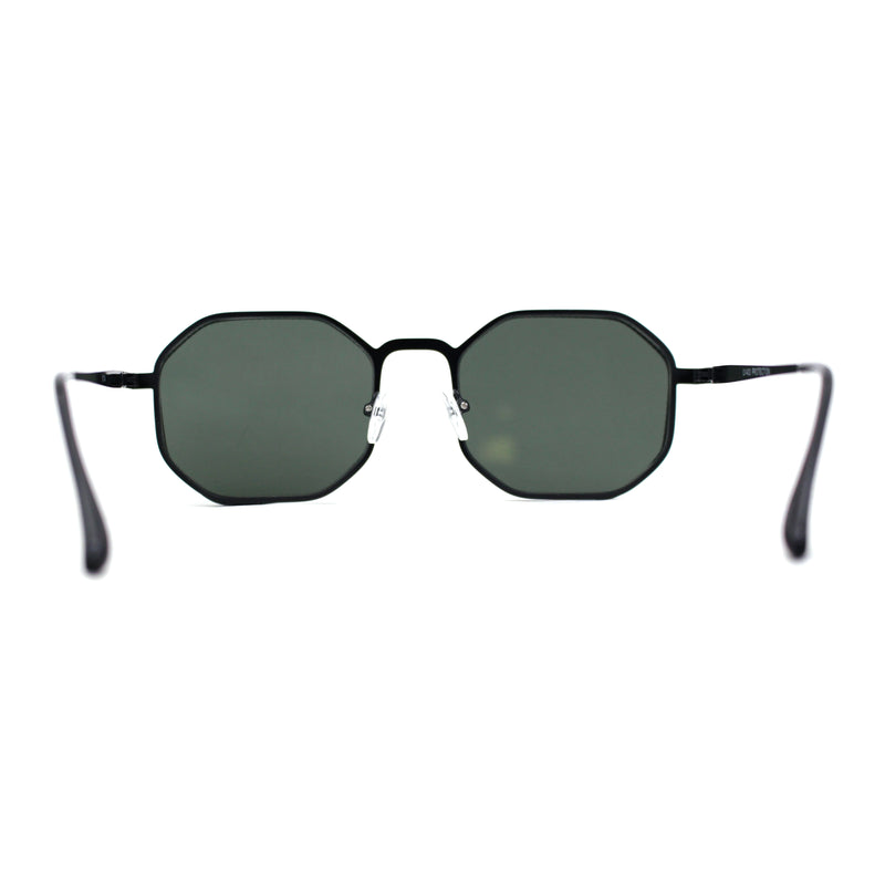 Mens Octagonal Dimensional Metal Rim Rectangle Steam Punk Sunglasses