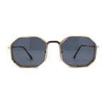 Mens Octagonal Dimensional Metal Rim Rectangle Steam Punk Sunglasses